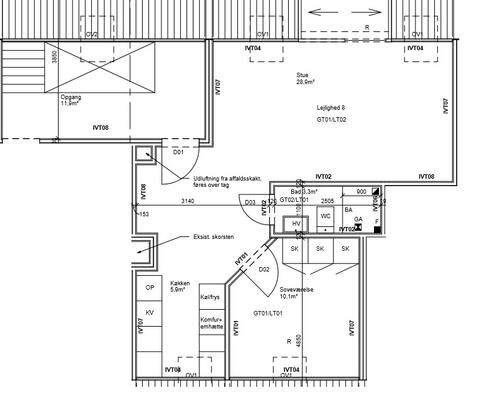 2 værelses lejlighed i Århus N