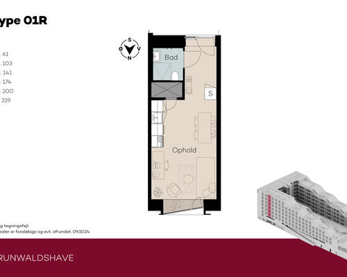 1 værelses lejlighed i København Ø