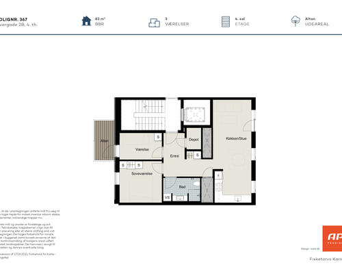 2 værelses lejlighed i Odense C