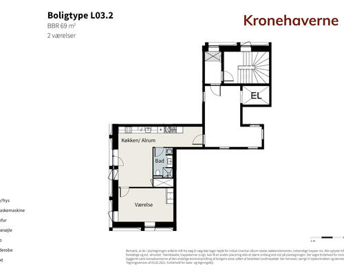 2 værelses lejlighed i København S
