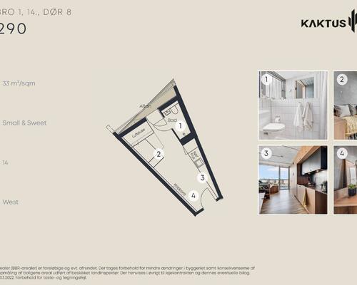 1 værelses lejlighed i København V