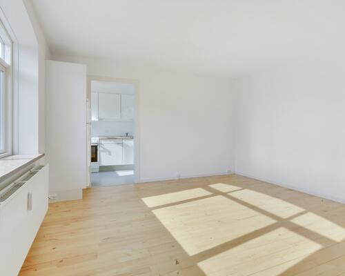 Lys 2-værelses på 45 m2 i klassisk murstensejendom – grøn udsigt og nem adgang til bus og hverdagens gøremål