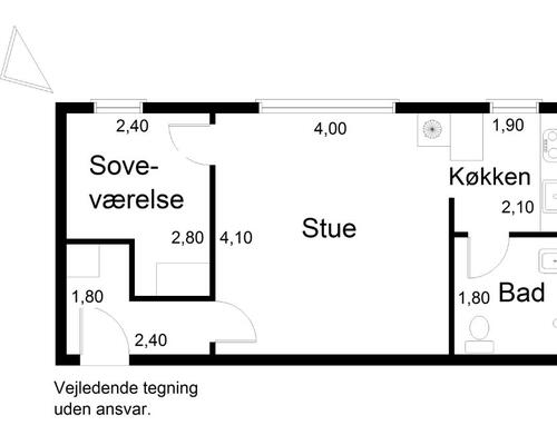 Lys 2-værelses på 45 m2 i klassisk murstensejendom – grøn udsigt og nem adgang til bus og hverdagens gøremål