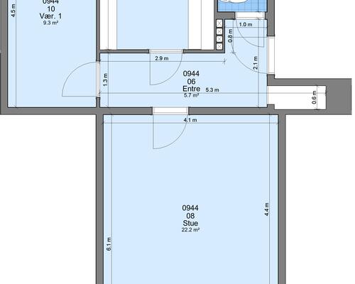 2 værelses lejlighed i Randers