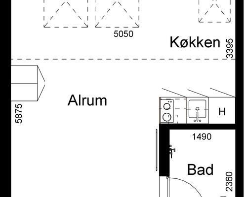 1 værelses lejlighed i Viborg