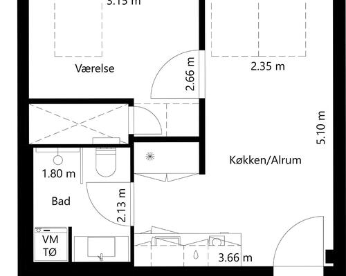 2 værelses lejlighed i Risskov