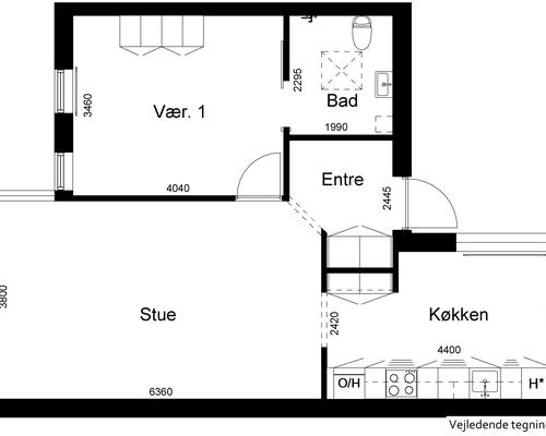 2 værelses hus i Ejby