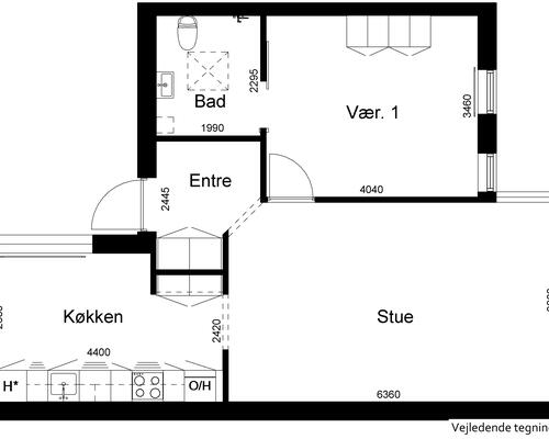 2 værelses hus i Ejby