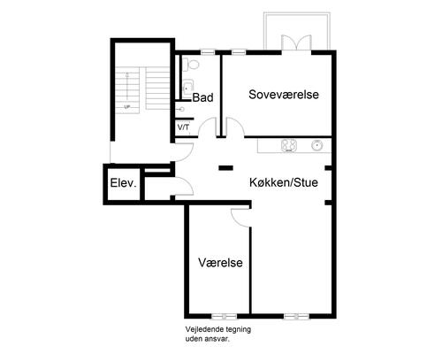 3 værelses lejlighed i København V