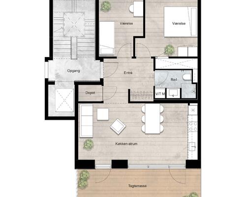 3 værelses lejlighed i Roskilde