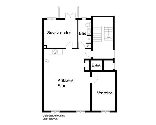 3 værelses lejlighed i København V