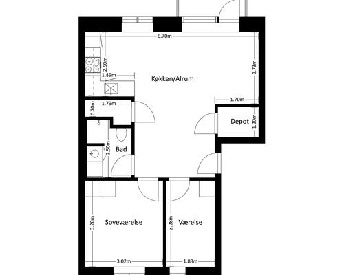 3 værelses lejlighed i Frederikssund