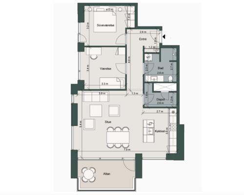 Ekslusiv 3-værelses lejlighed med fantastisk udsigt