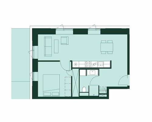 Nybygget lys lejlighed i populært område