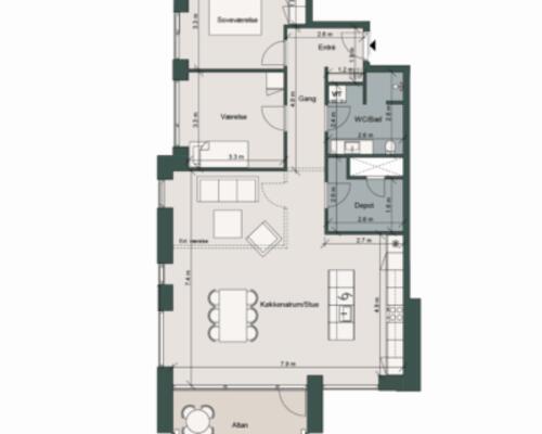 Ekslusiv 3-værelses lejlighed med fantastisk udsigt