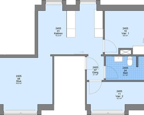 3 værelses lejlighed i Frederikshavn
