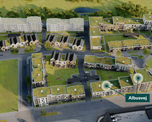 Egedal stationsby - Praktisk 2 vær. lejebolig med stor altan