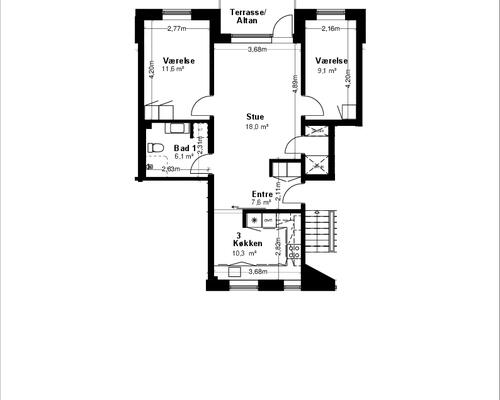 3 værelses lejlighed i Aalborg SØ