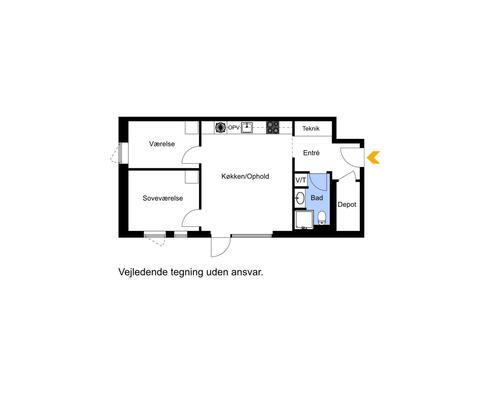 Lys 3-værelses lejlighed