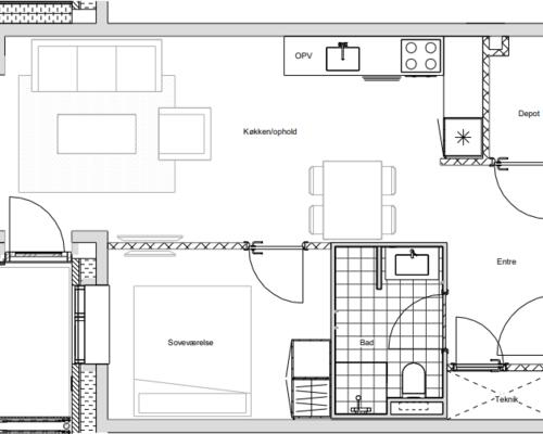 Rummelig 2-vær. med altan