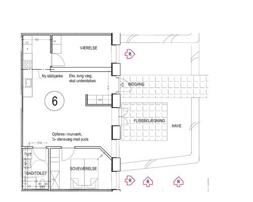 Hyggelig 3 værelses med lille østvendt terrasse/have