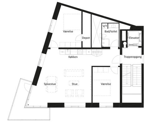 3 værelses lejlighed i Valby