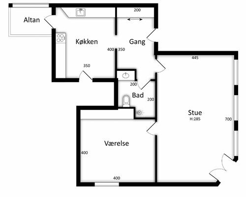 2 værelses lejlighed i Næstved