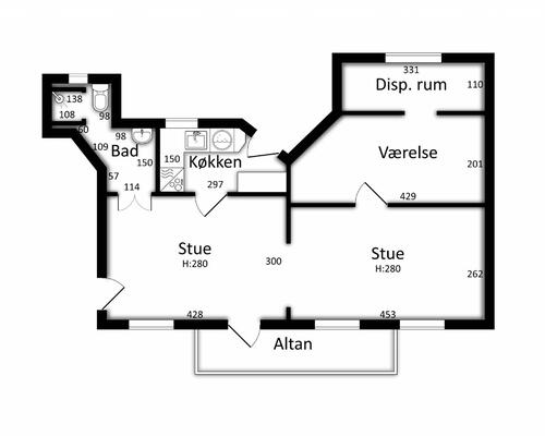 2 værelses lejlighed i Næstved
