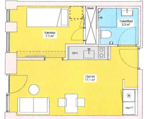 2- Værelses i nyere byggeri