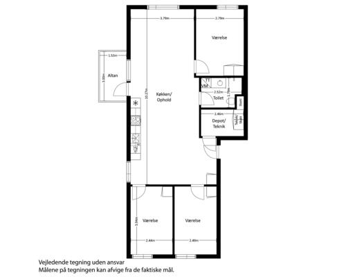 4 værelses lejlighed i Slagelse