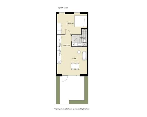 2 værelses lejlighed i Århus N