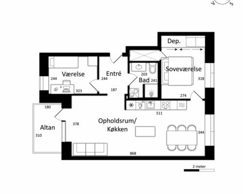 Flot nyopført 3-værelses i Strandhusene