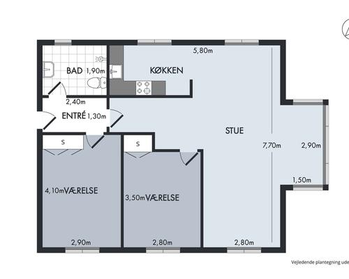 2 værelses lejlighed i Brovst