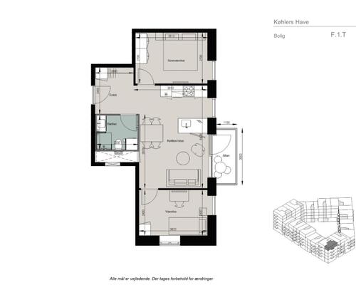 3 værelses lejlighed i København SV