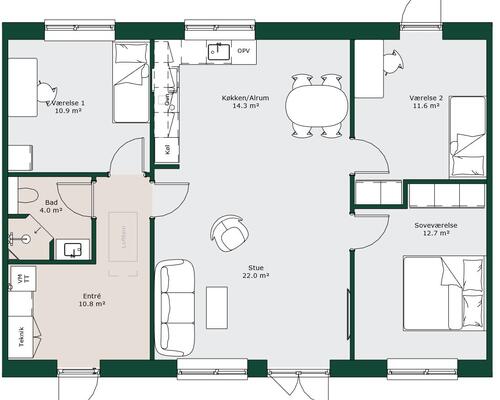4 værelses lejlighed i Svenstrup J