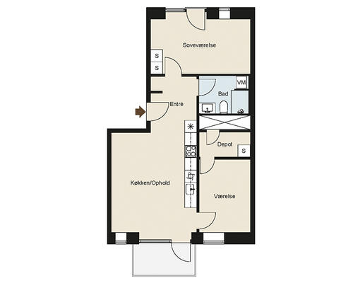 3 værelses lejlighed i Brøndby