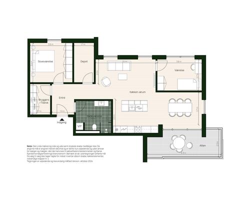 Lækker penthouse lejlighed midt i Hadsten - tæt på Århus