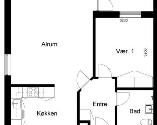 2 værelses lejlighed i Spøttrup