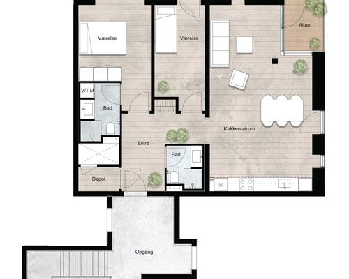 3 værelses lejlighed i Roskilde