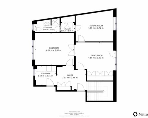3 værelses lejlighed i Charlottenlund