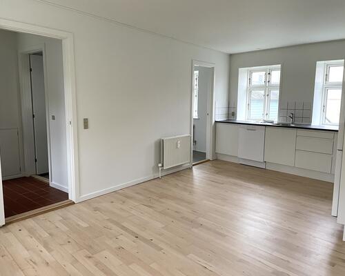 Rummeligt byhus i rolige, grønne omgivelser med nyt køkken