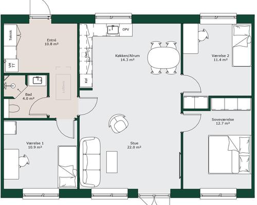 4 værelses lejlighed i Svenstrup J