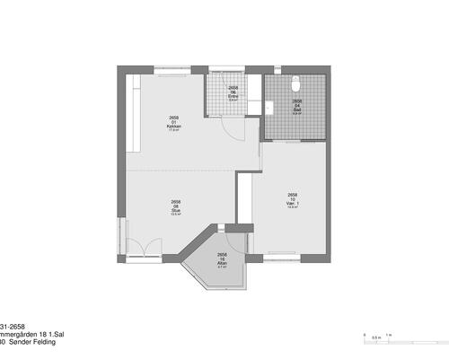 2 værelses lejlighed i Sønder Felding