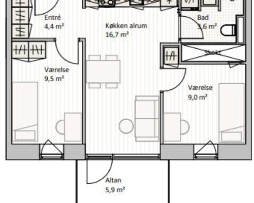 3 værelses lejlighed i Aalborg