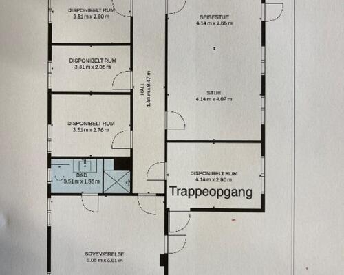Nyrenoveret penthouselejlighed med tagterrasse i centrum af Fredericia