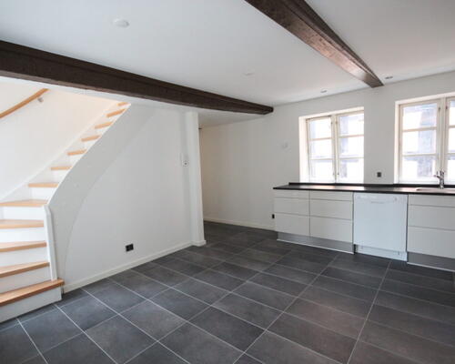 Nyrenoveret lejlighed midt i byen og med direkte adgang til det hyggelige torv