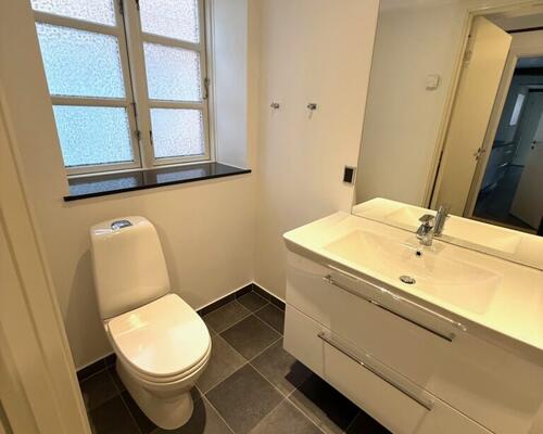 Nyrenoveret lejlighed midt i byen og med direkte adgang til det hyggelige torv