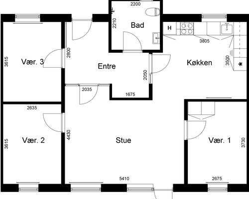 4 værelses lejlighed i Viborg