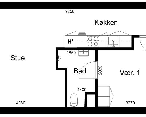 2 værelses lejlighed i Viborg
