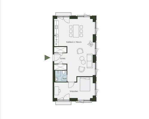 2 værelses lejlighed i København S